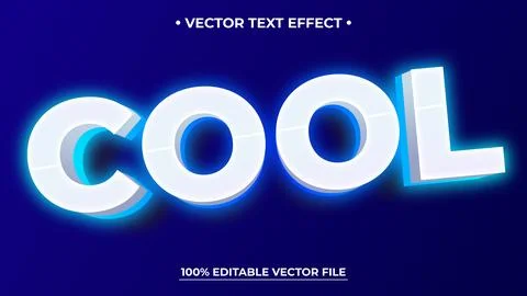 Editable 3D Text Effect Mockup Glowing Graphic Style Stock Illustration