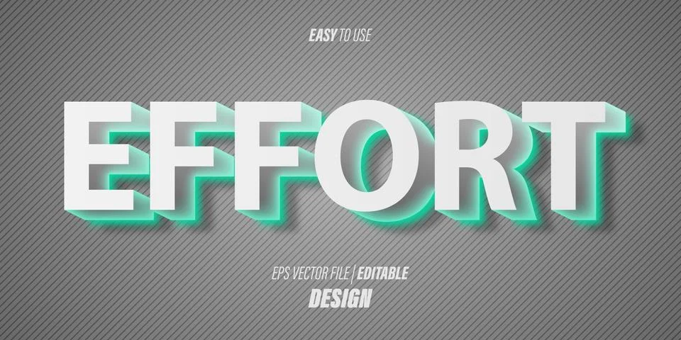 An editable 3D text effect with modern futuristic fonts and soft gray colors wit Stock Illustration