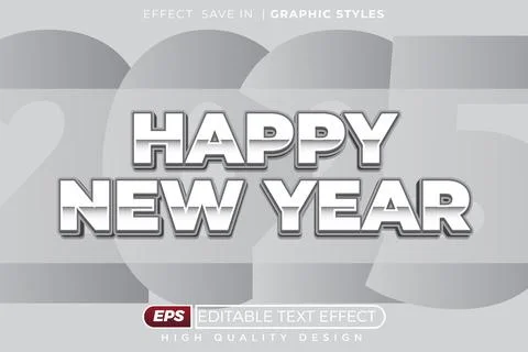 Editable 3d text effect new year Stock Illustration