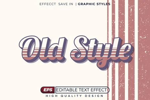 Editable 3d text effect old style Illustrazione stock