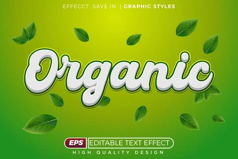 Editable 3d text effect organic Stock Illustration