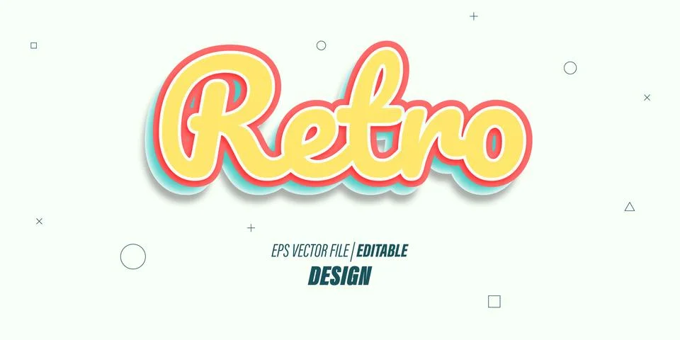 Editable 3D text effect with a playful yellow blue theme for posters, banners an Stock Illustration