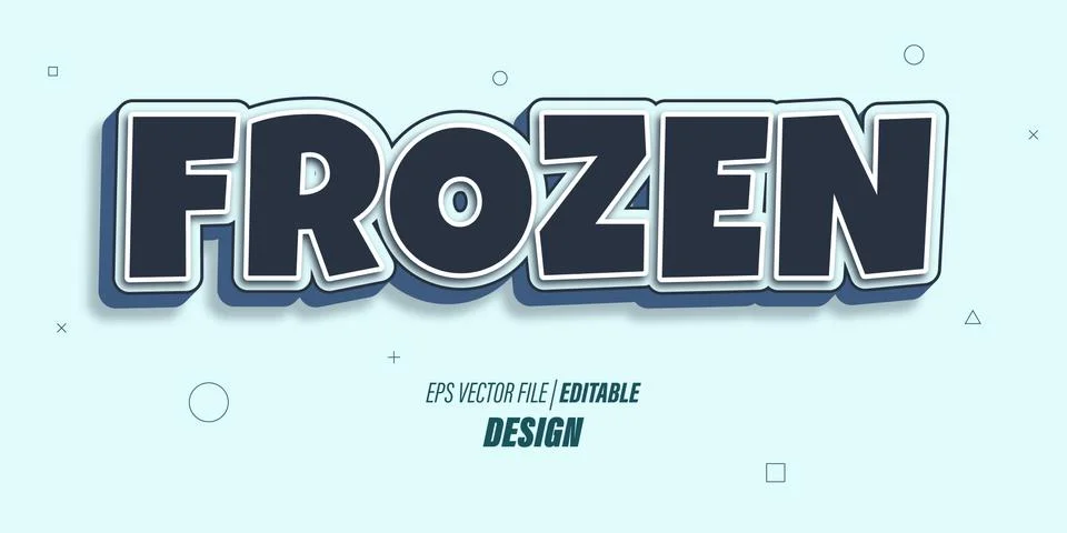  Editable 3D text effect with a playful dark blue theme for posters, banners and Stock Illustration