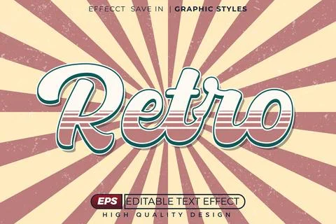 Editable 3d text effect retro Stock Illustration