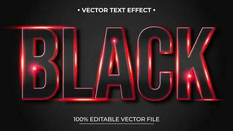 Editable 3d text effect styles mockup concept Black words with Gradient Neo.. Stock Illustration