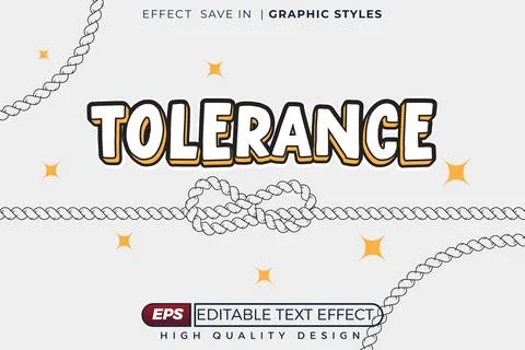 Editable 3d text effect tolerance Stock Illustration