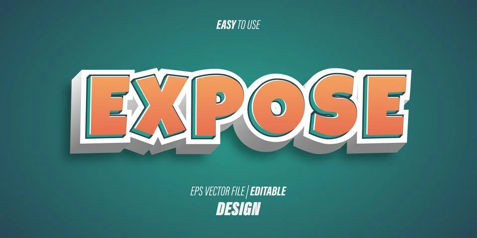  Editable 3D text effects with modern bold fonts and soft orange-orange gradient Stock Illustration