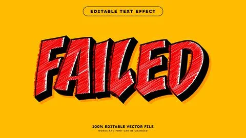 Editable 3d text style effect Failed Comic Game Zonk text effect Template Stockillustratie