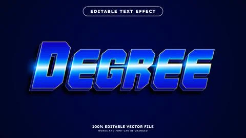 Editable 3d text style effect Blue text effect Template Stock Illustration