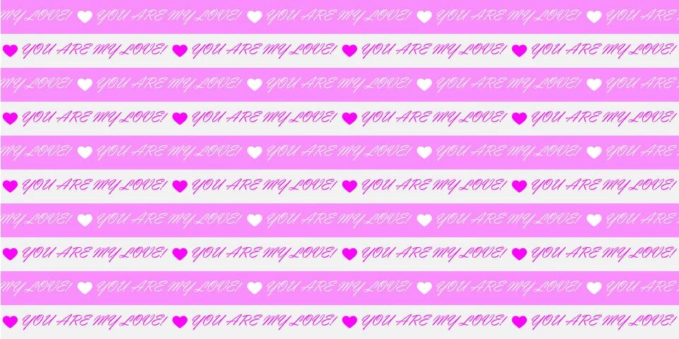 Editable abstract seamless pattern of white and pink lines with the words YOU Stock Illustration