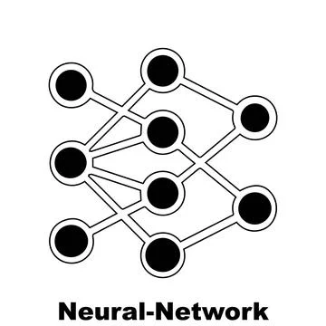 Editable AI icon design representing neural networks. Stock Illustration