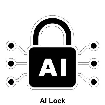Editable Ai lock vector illustration icon design. Stock Illustration