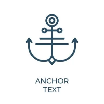 Editable Anchor text concept thin vector line icon. Anchor with text phrases  Stock Illustration