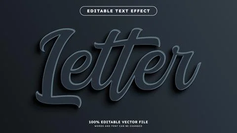 Editable black text effect written on a black background Stock Illustration