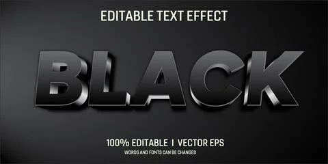 Editable BLACK vector text effect with modern style design Illustration