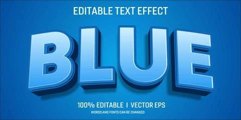 Editable blue vector text effect with modern style design Stock Illustration