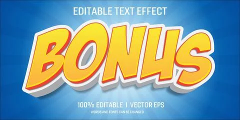 Editable bonus vector text effect with modern style design Stock Illustration