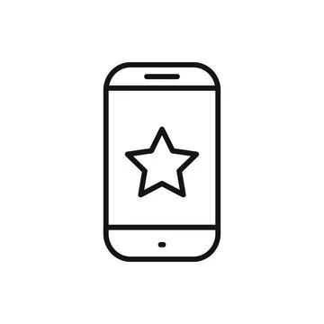 Editable bookmark or rating line icon. Vector illustration isolated on white  Illustrazione stock