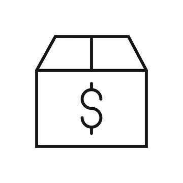 Editable box line icon. Vector illustration isolated on white background. usi Stock Illustration