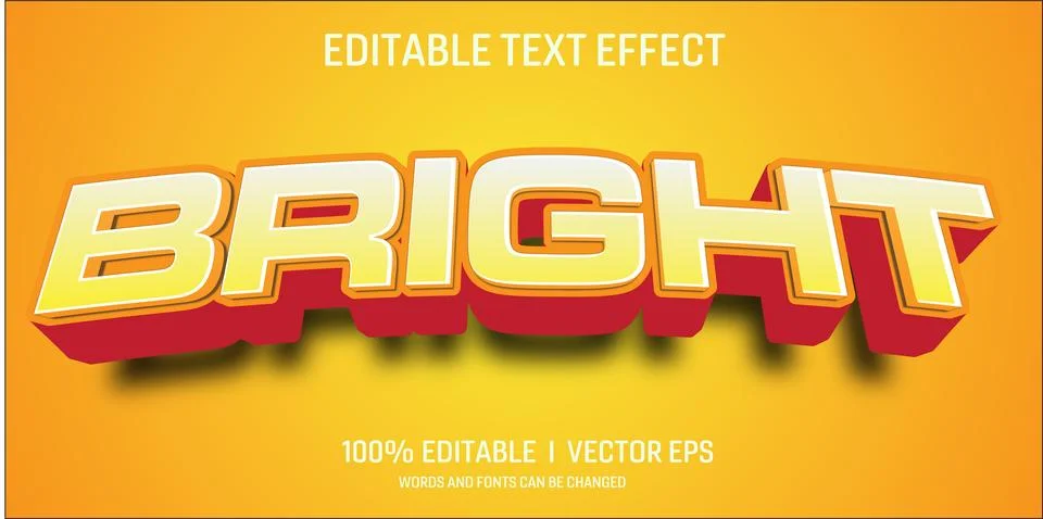Editable bright vector text effect with modern style design Stock Illustration
