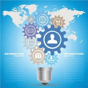 Editable Business background lightbulb idea Иллюстрация