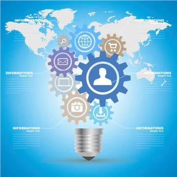Editable Business background lightbulb idea Иллюстрация
