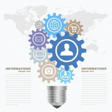 Editable Business background lightbulb idea Illustrazione stock