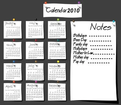 Editable calendar for desktop Editable calendar for desktop; Vector illust... Stock Photos