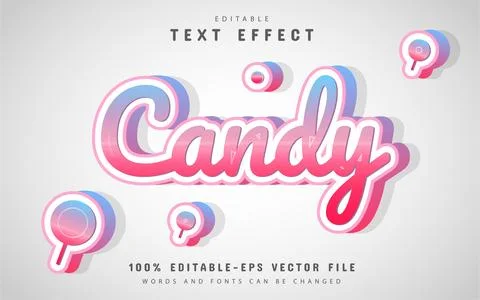 Editable Candy text effect Stock Illustration