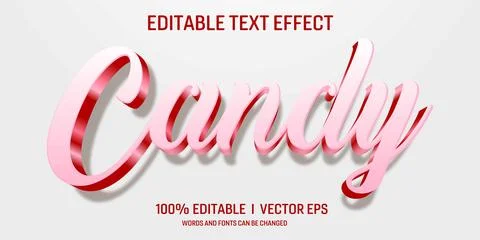Editable Candy vector 3d  text effect with modern style design Stock Illustration