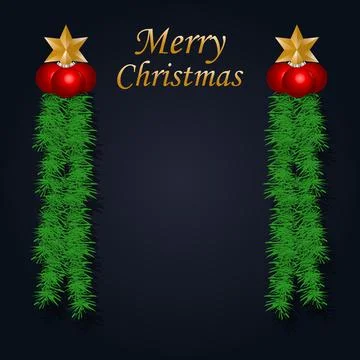 Editable card with christmas decorations Illustrazione stock