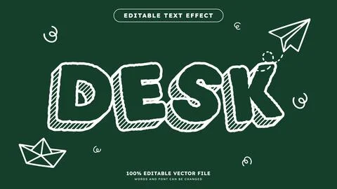 Editable Chalk Text Effect Design Vector Graphic Style Effect with Customiz.. Stockillustratie