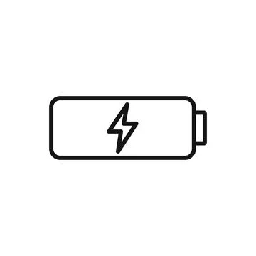 Editable charging battery line icon. Vector illustration isolated on white ba Stock Illustration
