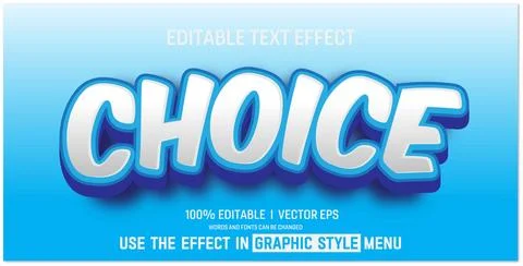 Editable choice vector text effect with modern style design Stock Illustration