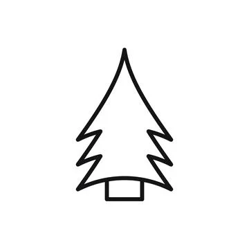 Editable Christmas Tree line icon. Vector illustration isolated on white back Stock Illustration