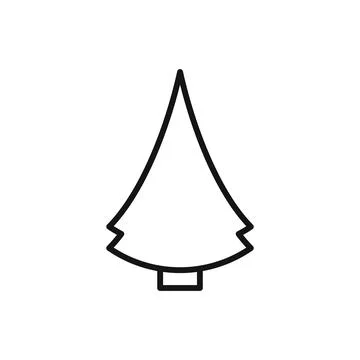 Editable Christmas Tree line icon. Vector illustration isolated on white back Stock Illustration