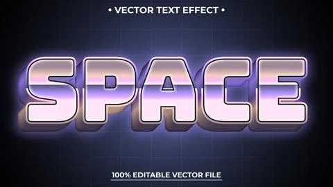 Editable Chrome Style Metallic Space Text Effect Futuristic Logo Maker Stockillustratie