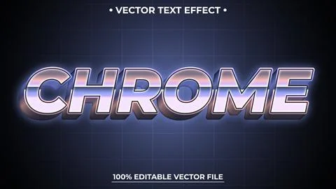 Editable Chrome Style Metallic Text Effect Futuristic Logo Maker Illustrazione stock