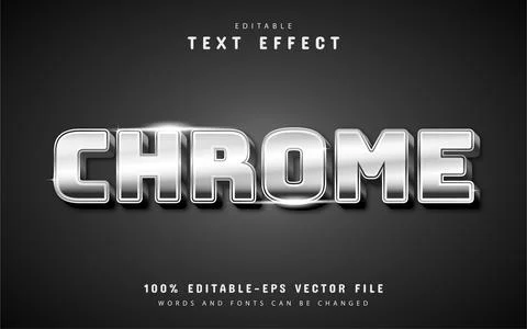 Editable Chrome text effects Stock Illustration