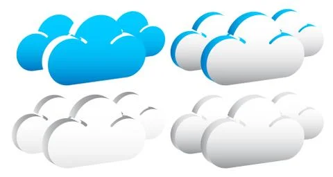 Editable cloud shapes vector graphics. Eps 10. 스톡 일러스트