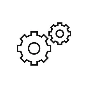 Editable cog wheel  line icon. Vector illustration isolated on white backgrou Stock Illustration