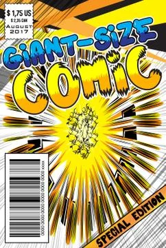 Editable comic book cover with abstract explosion background. イラスト素材