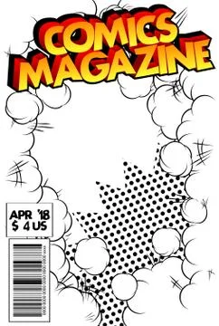 Editable comic book cover with abstract explosion background. Stock Illustration