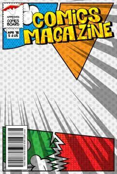 Editable comic book cover with abstract explosion background. イラスト素材