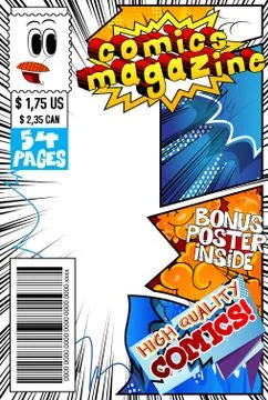 Editable comic book cover with abstract background. Stock Illustration