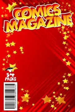 Editable comic book cover with abstract background. Stock Illustration