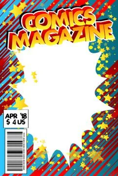 Editable comic book cover with abstract background. Stock Illustration