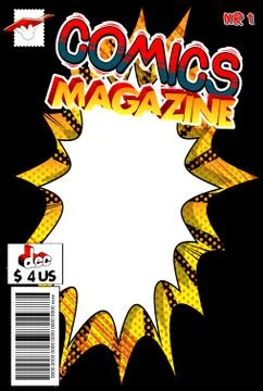 Editable comic book cover with abstract background. Stock Illustration