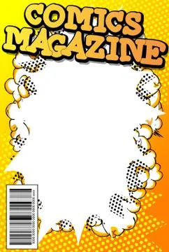Editable comic book cover with abstract background. Stock Illustration