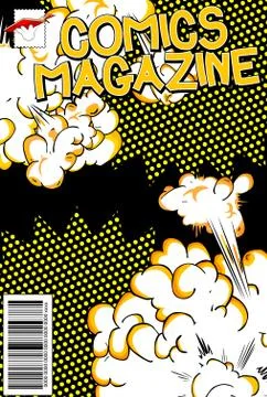 Editable comic book cover with abstract background. Stock Illustration